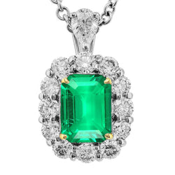Smeraldo Collana Pendente – Certificato GIA 6 carati Oro Due