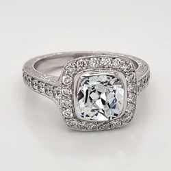 Anello di Fidanzamento Halo Oro Bianco 14K con Diamante – 4,50