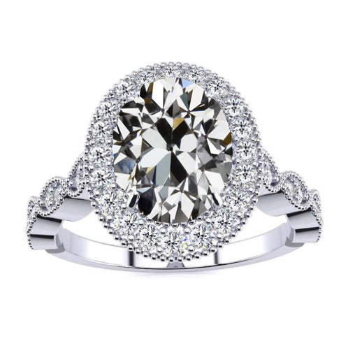 Senza tempo Diamante Anello Halo 3,50 carati – vista principale