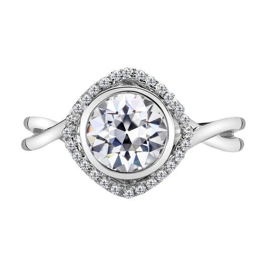 Diamante Fine Anello con Pavé Halo 2-carati Oro Bianco 14K – vista principale