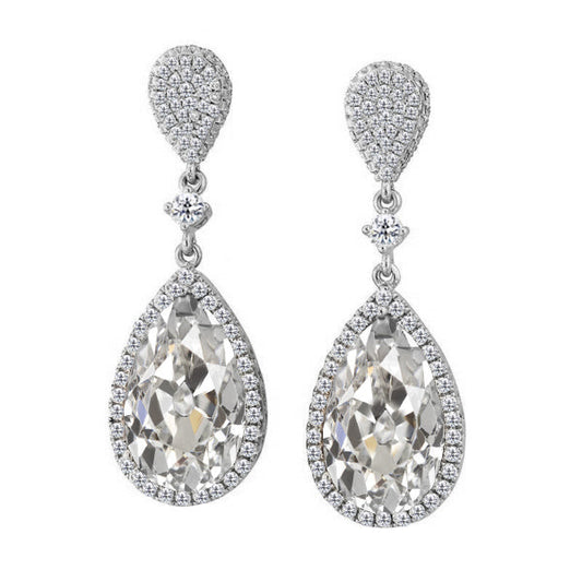 Orecchini a Lobo Oro Bianco 14K con Diamante – vista principale