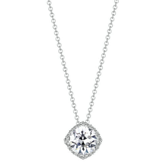 Brillante Cuscino Antico Pendente in Oro Bianco 14K – vista principale