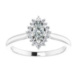 Diamante Fine Anello Halo 1,50 carati – Oro Bianco 14K