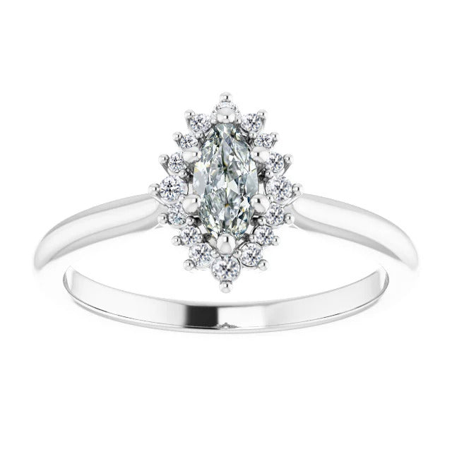 Diamante Fine Anello Halo 1,50-carati Oro Bianco 14K – vista principale