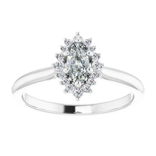 Diamante Fine Anello Halo 1,50-carati Oro Bianco 14K – vista principale