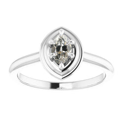 Diamante Anello Monopietra di lusso – 0,50 carati Oro Bianco 14K