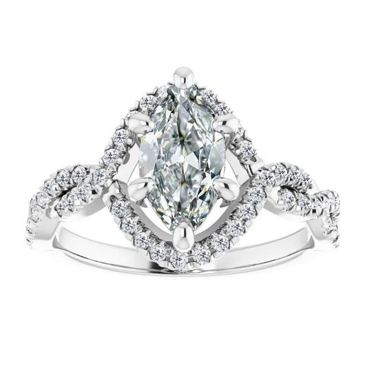 Su misura Anello Solitario con Accenti 1 carati – vista principale