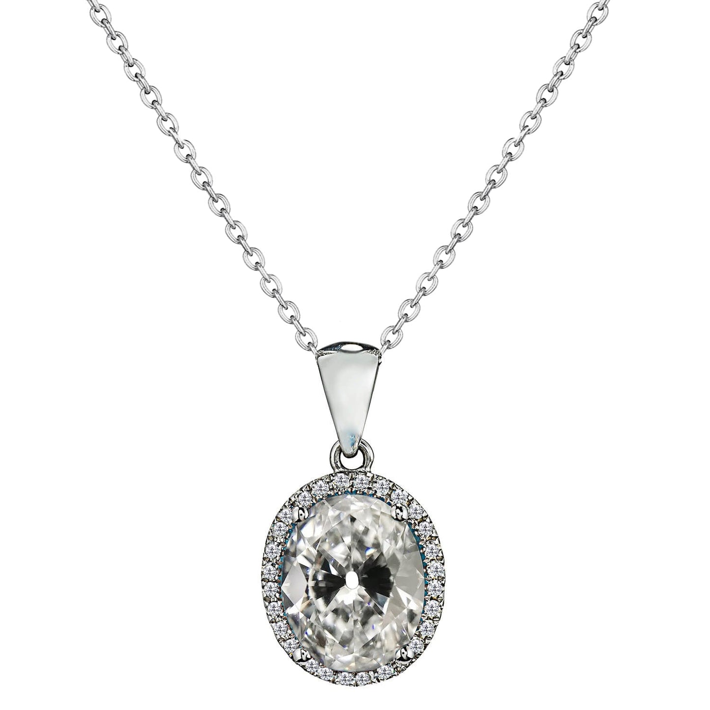 Diamante Pendente a Goccia 3 carati Oro 14 Carati Bianco – vista principale