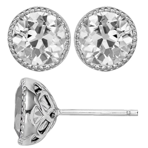 Orecchini Oro Bianco 14K con Diamante – vista principale