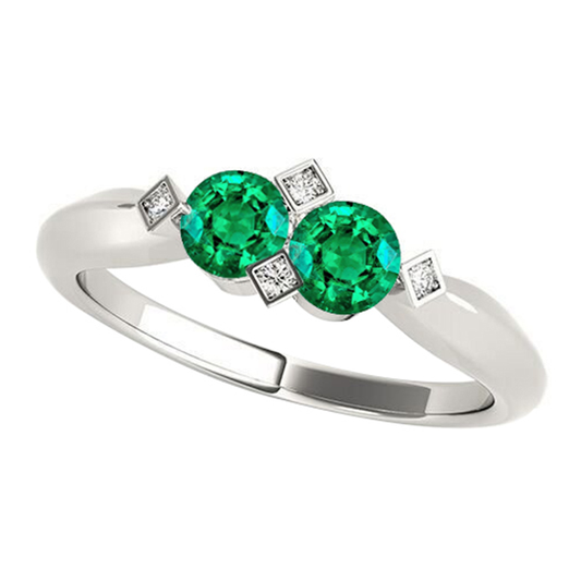 Elegante Smeraldo Fine Anello con Gemma 1 carati – vista principale