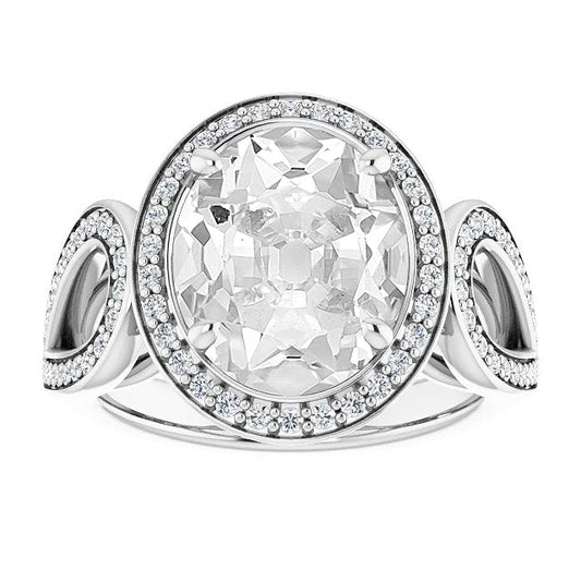 Fatto a mano Diamante Anello di Fidanzamento Halo 9,75 carati – vista principale