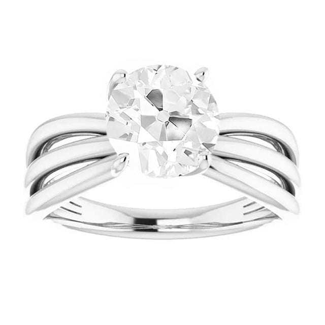 Anello Solitario Oro 14 Carati Bianco con Brillante – vista frontale