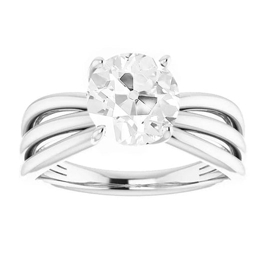 Anello Solitario Oro 14 Carati Bianco con Brillante – vista frontale
