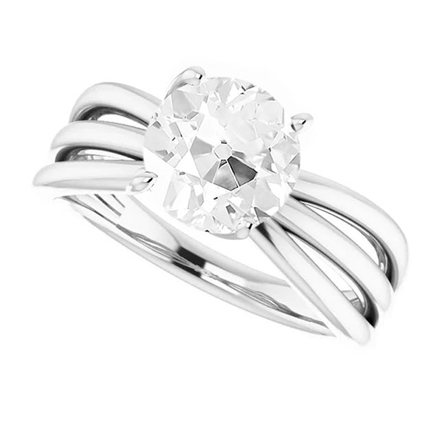 Su misura Anello Solitario 3 carati – vista laterale