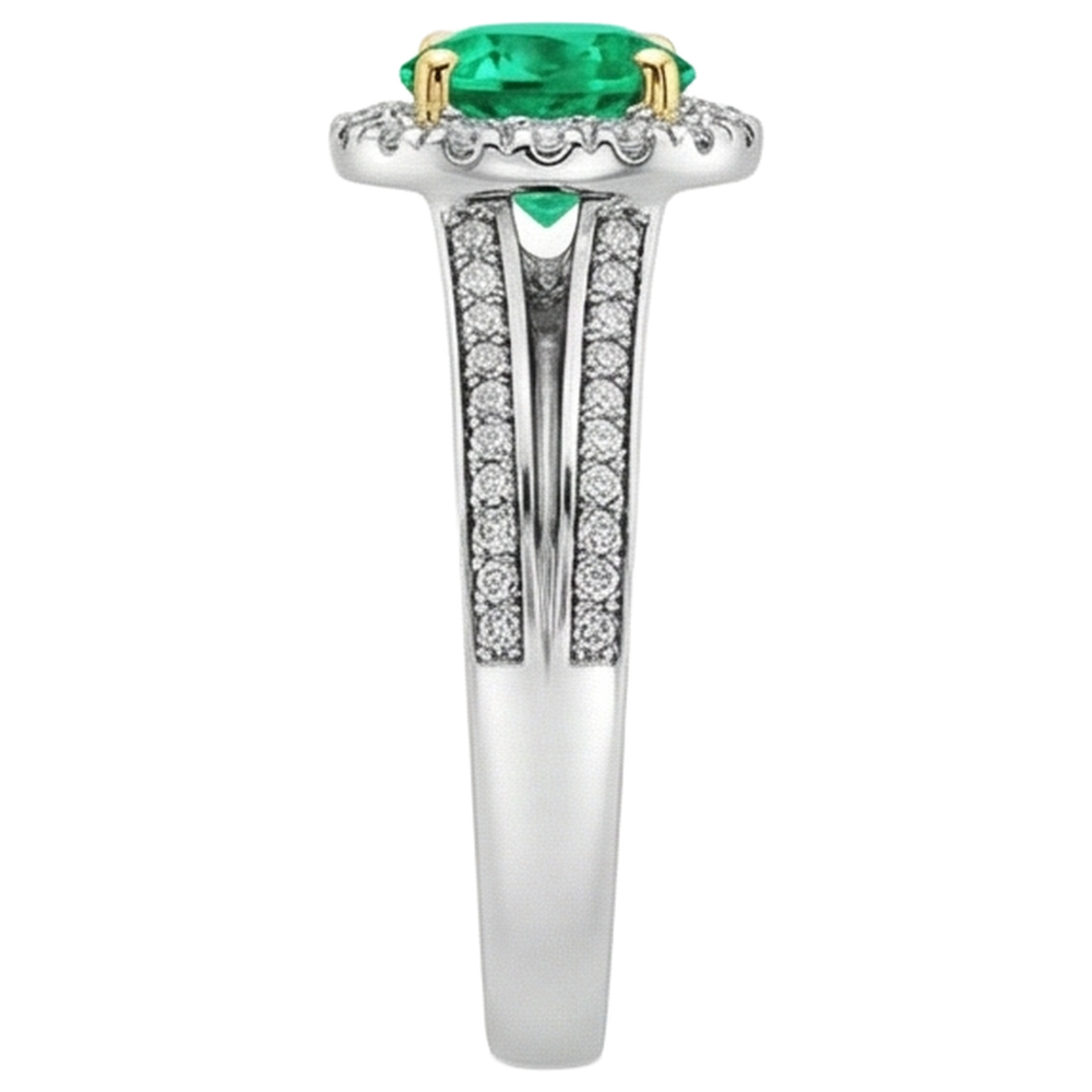Realizzato a mano Anello con Pietra Preziosa 1 carati – vista profilo