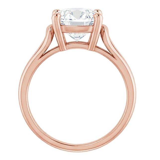 Diamante Anello Solitario 3,50 carati Oro Rosa 14K – vista angolare