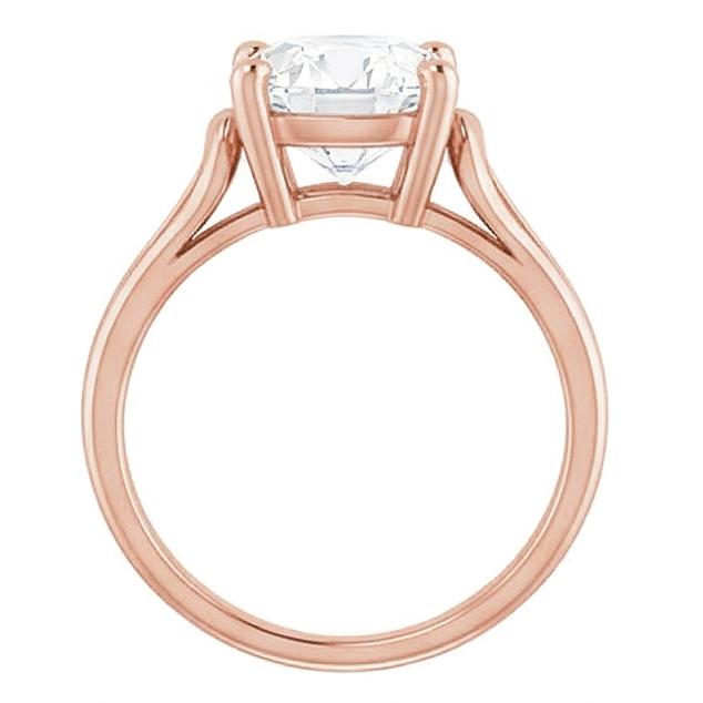 Diamante Anello Solitario 3,50-carati Oro Rosa 14K – vista dall'alto