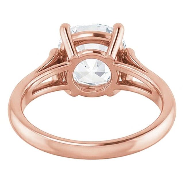 Anello Solitario Oro Rosa 14K con Diamante – vista posteriore
