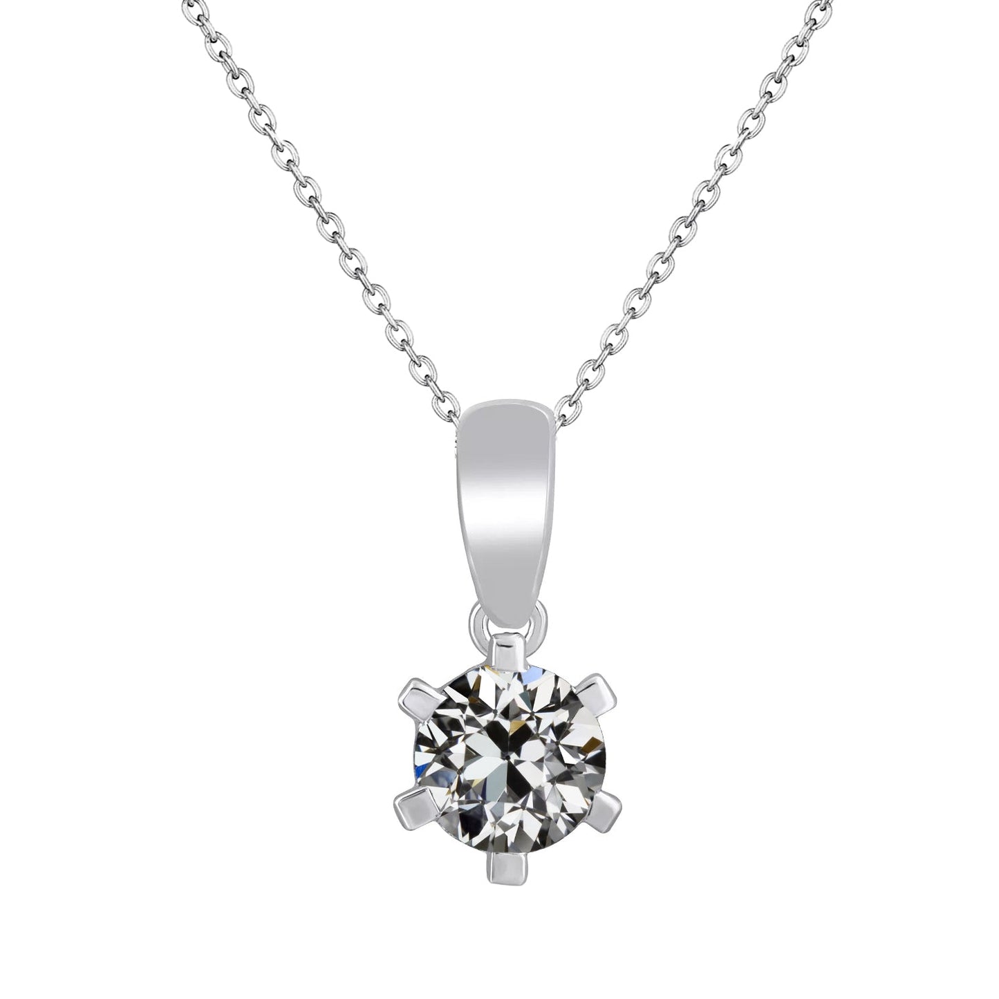 Diamante Cuscino Antico Pendente in Oro Bianco 14K – vista principale