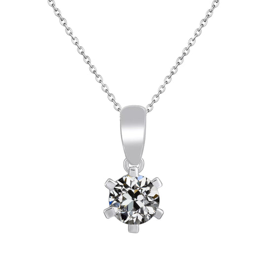Diamante Cuscino Antico Pendente in Oro Bianco 14K – vista principale