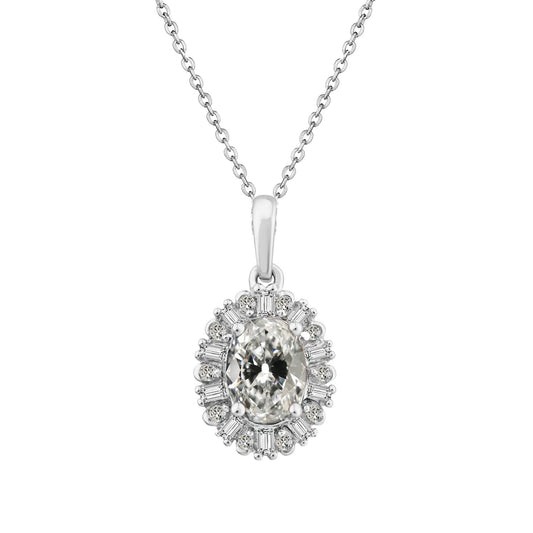 Pendente a Goccia Oro Bianco 14K con Brillante – vista principale