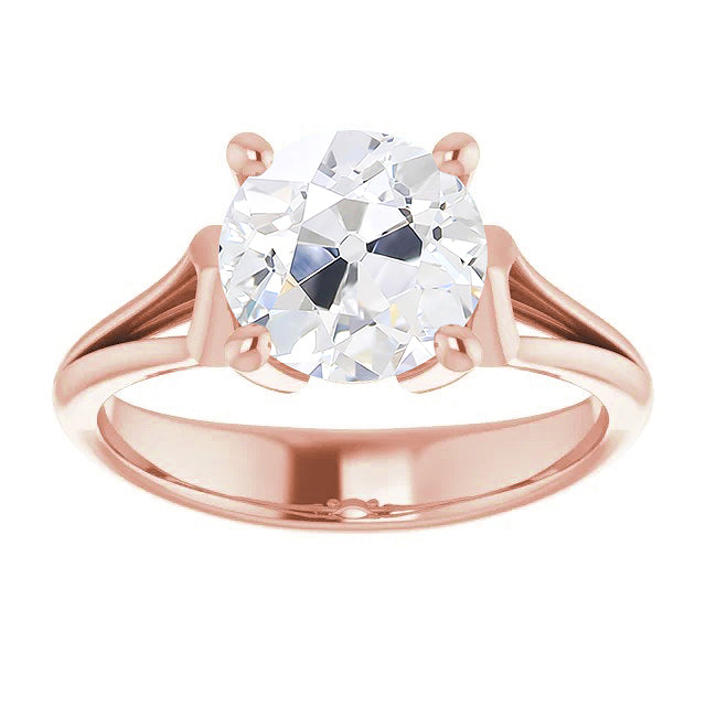 Anello Solitario Oro Rosa 14K con Diamante – vista principale