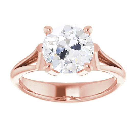 Anello Solitario Oro Rosa 14K con Diamante – vista principale