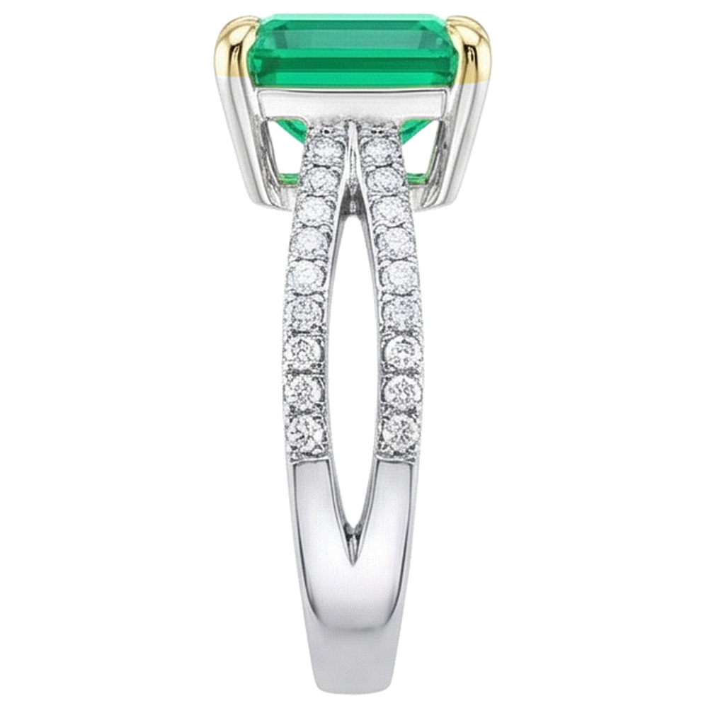 Artigianale Smeraldo Fine Anello con Gemma 2 carati – vista profilo