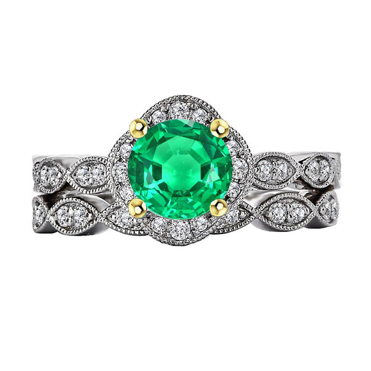 Elegante Smeraldo Fine Anello con Gemma 2,50 carati – vista principale
