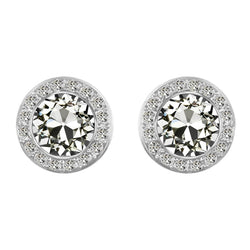 Diamante Fine Cuscino Antico Orecchini Pendenti 2 carati in Oro