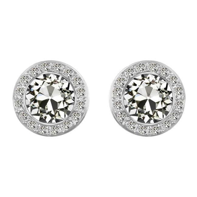 Diamante Fine Orecchini Pendenti 2 carati Oro Bianco 14K – vista principale