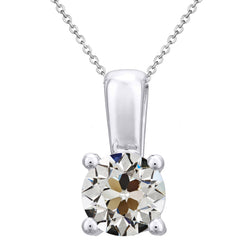 3 carati Diamante Collana Pendente in Oro Bianco 14K