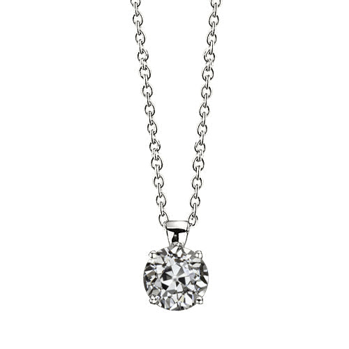 Pendente a Goccia Oro 14 Carati Bianco con Diamante Fine – vista principale