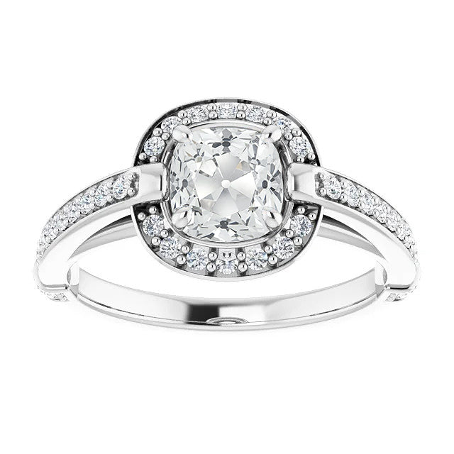 Anello Halo Oro Bianco 14K con Diamante – vista principale