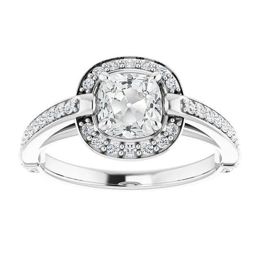 Anello Halo Oro Bianco 14K con Diamante – vista principale