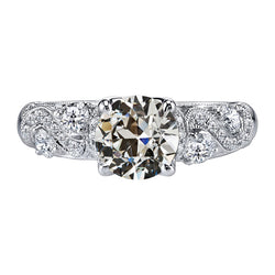 Diamante Filigrana Anello di Fidanzamento 2 carati in Oro Bianco