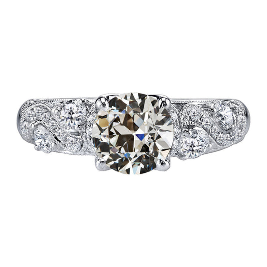 Diamante Anello di Fidanzamento 2 carati Oro Bianco 14K – vista principale