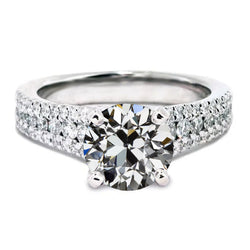 Realizzato a mano Cuscino Antico Diamante Fine Anniversary Ring