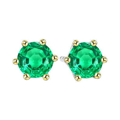 Smeraldo Gemstone Earring 1,50-carati Oro Bicolore 14K – vista principale