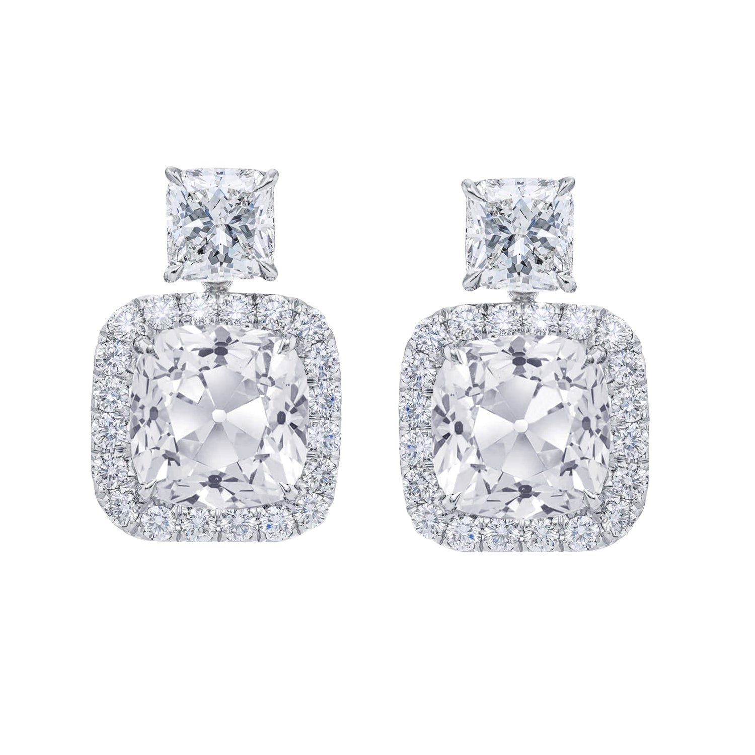 Diamante Fine Orecchini 12 carati Oro Bianco 14K – vista principale