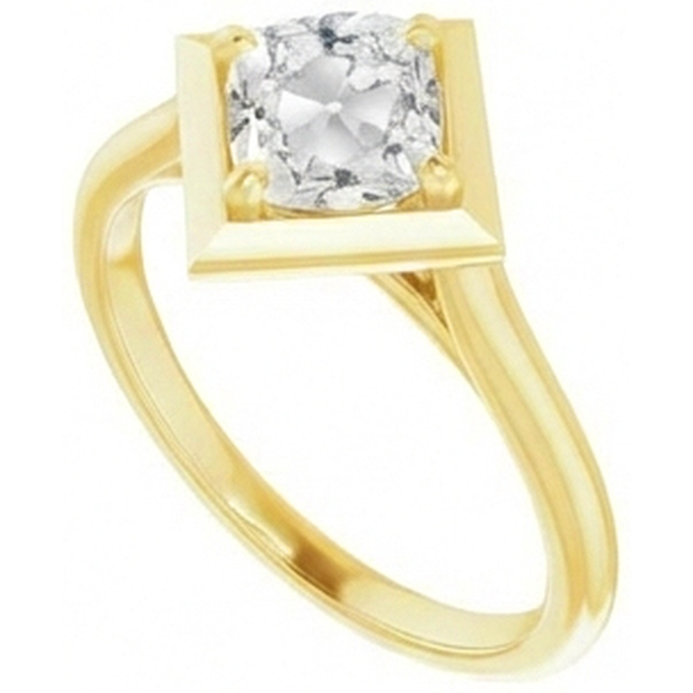 Brillante Anello Monopietra 5 carati Oro 14 Carati Giallo – vista frontale