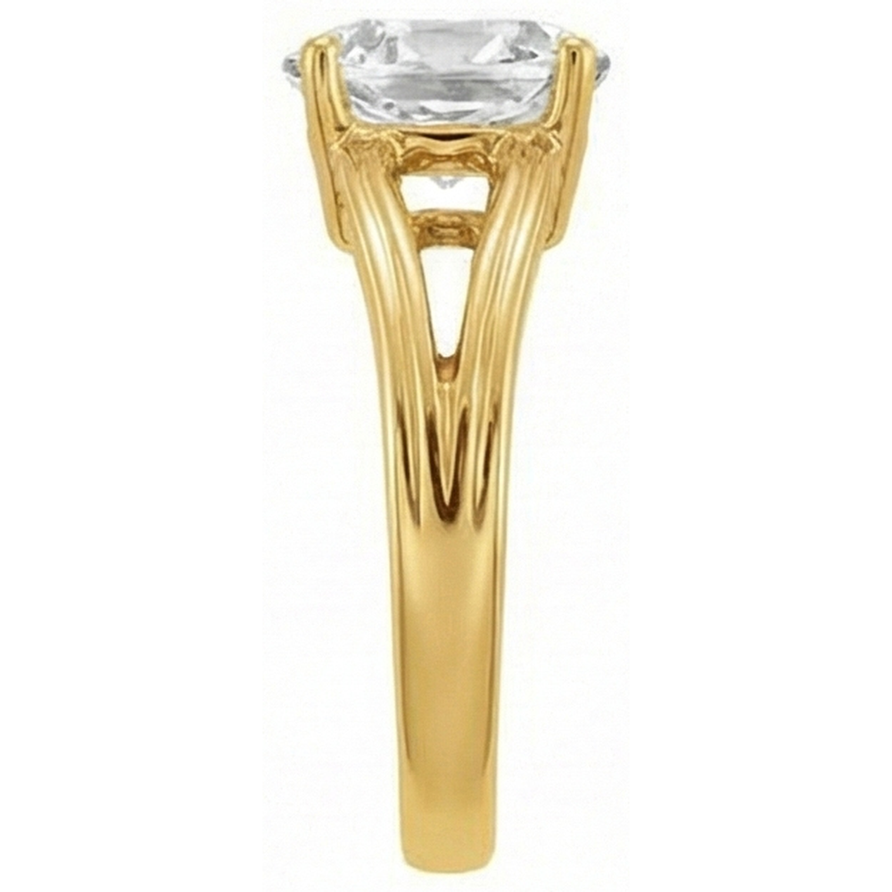 Taglio Old Mine Diamante anello in Oro Giallo 14K – vista profilo
