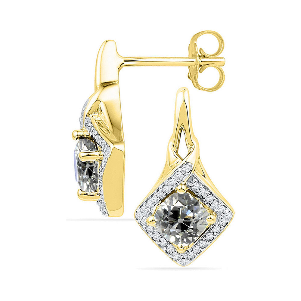 Taglio Cushion Diamante anello in Oro Giallo 14K – vista principale