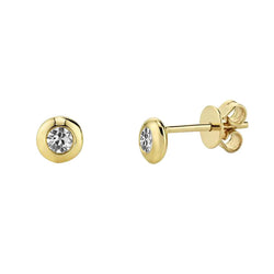 Orecchini Pendenti Oro Giallo 14K con Diamante – 1 carati