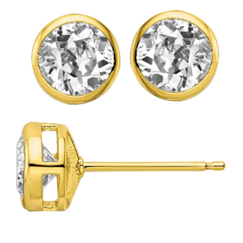 Taglio Old Mine Brillante anello in Oro Giallo 14K – vista principale