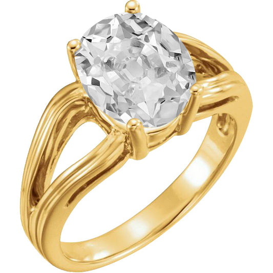 Diamante Anello Monopietra 5 carati Oro Giallo 14K – vista principale