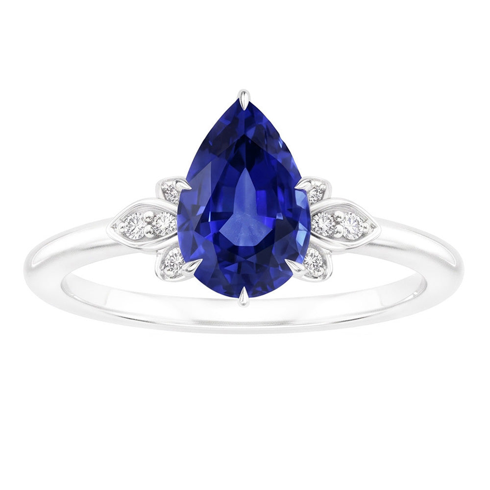 Zaffiro Blu Fiordaliso Anello Pietra Colorata 2 carati – Oro