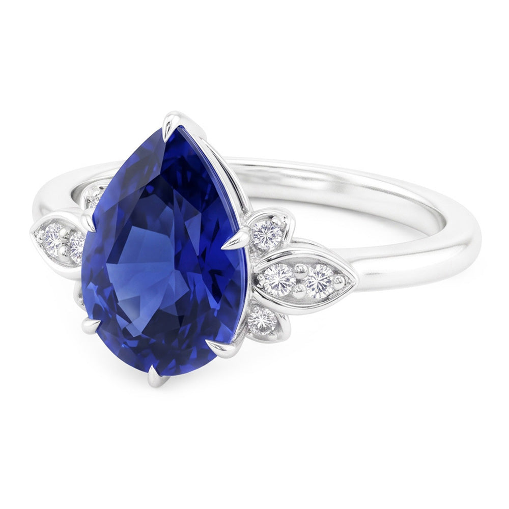 Zaffiro Blu Fiordaliso Anello Pietra Colorata 2 carati – Oro