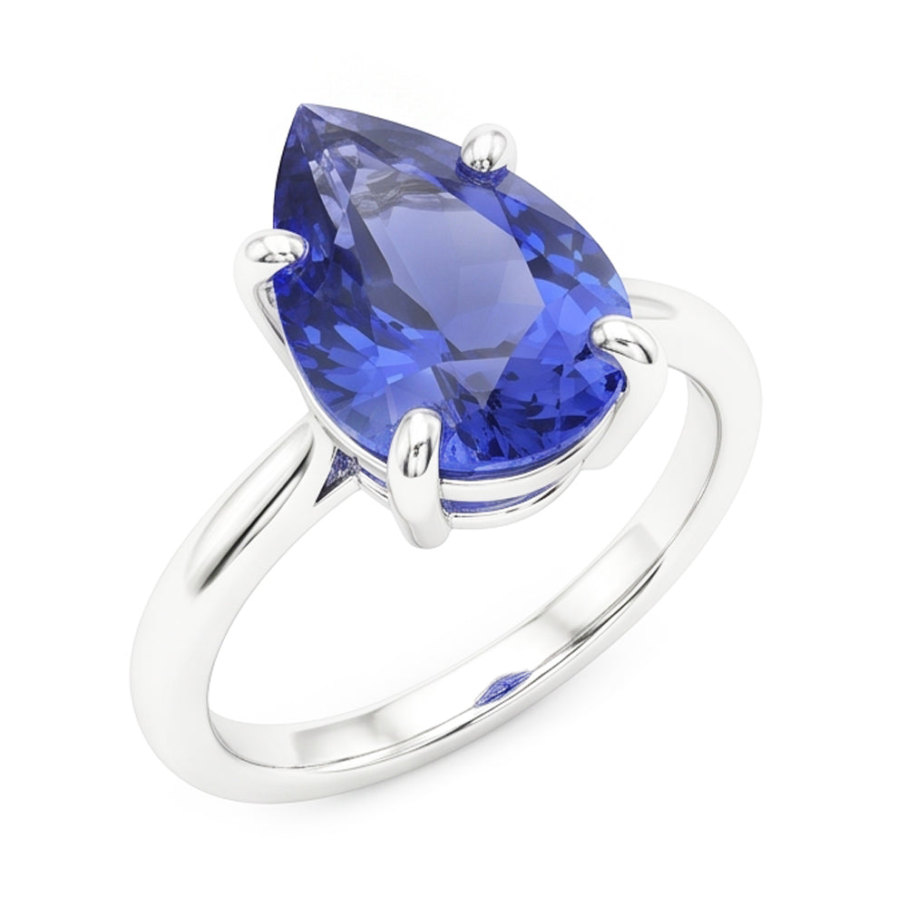Zaffiro Blu Fiordaliso Anello con Pietra Preziosa 3 carati – Oro