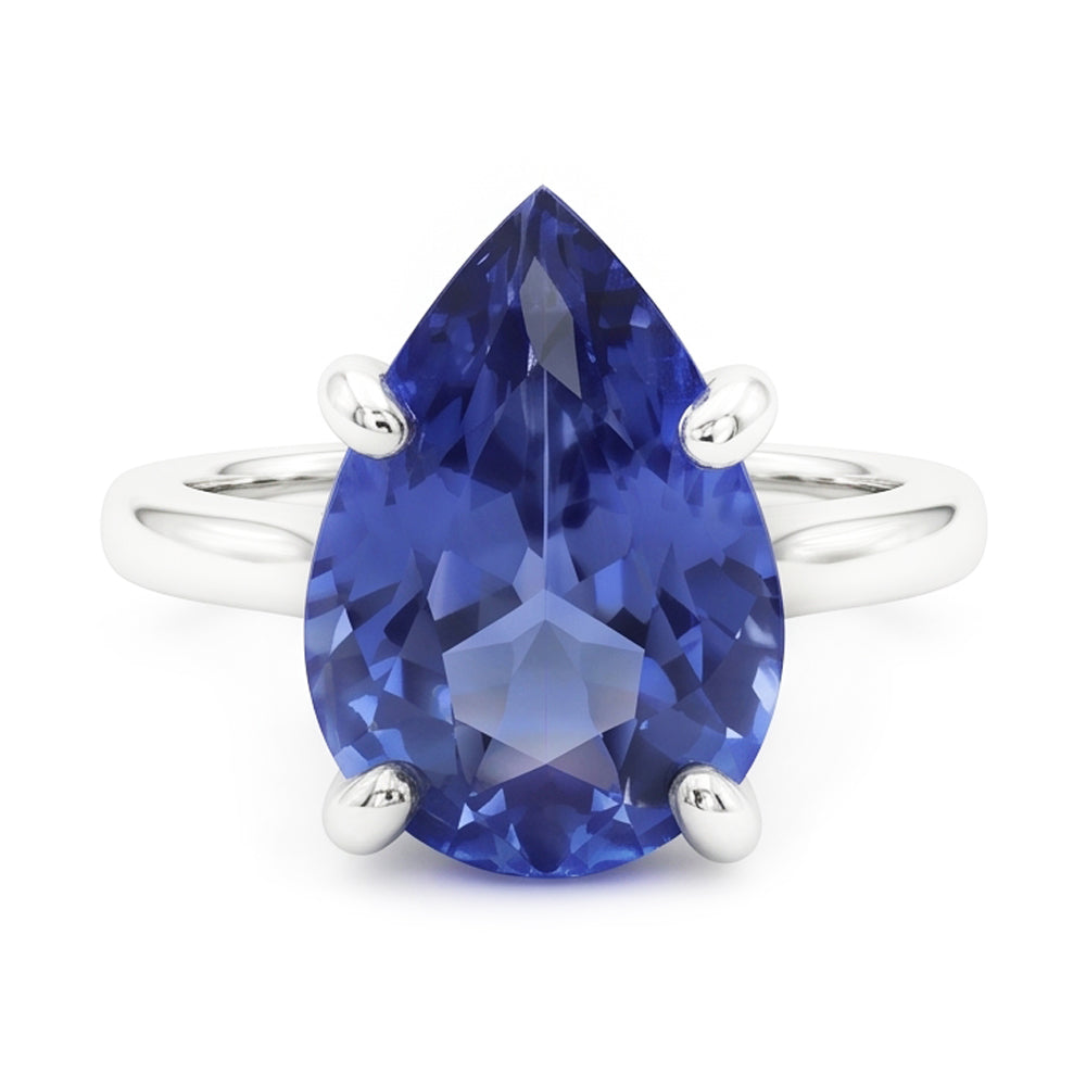 Zaffiro Blu Fiordaliso Anello con Pietra Preziosa 3 carati – Oro